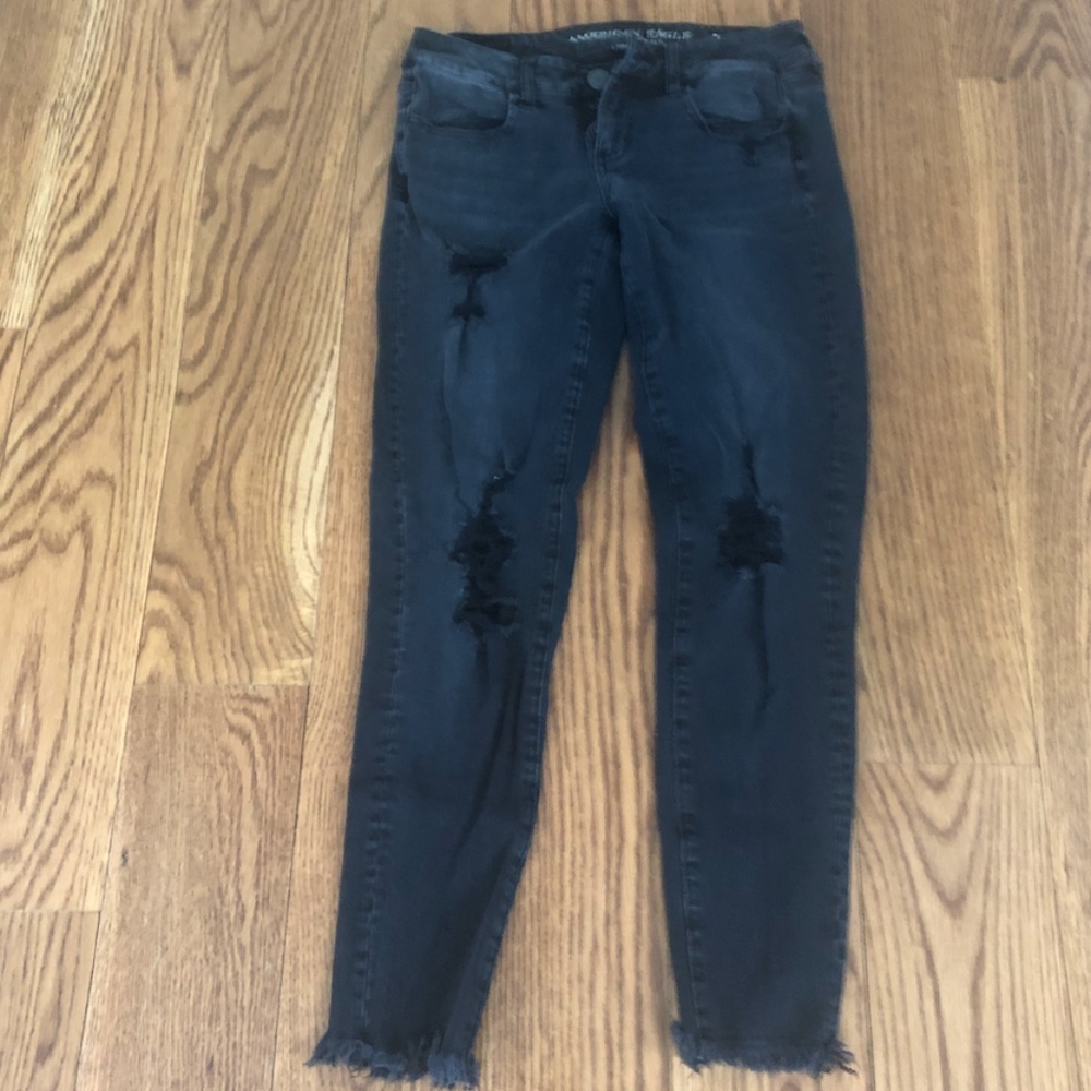 black skinny ripped jeans